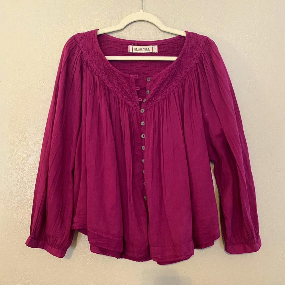 We the Free • magenta peasant top